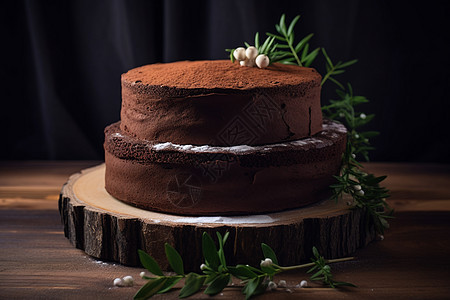 新鲜烘焙的巧克力蛋糕图片