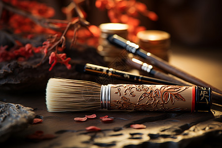 典雅的古风传统毛笔图片