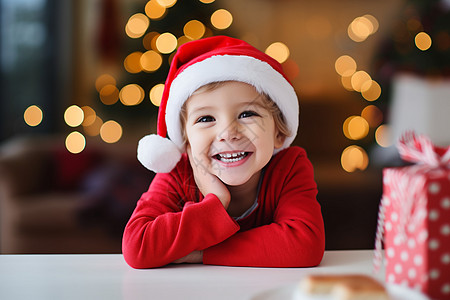 圣诞节装扮的小男孩背景图片