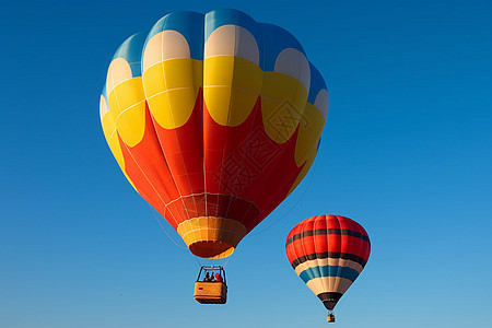 五彩缤飞天空中的热气球背景