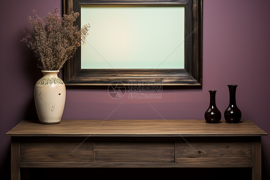 典雅的卧室木桌装饰图片