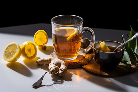 美味的柠檬姜茶图片