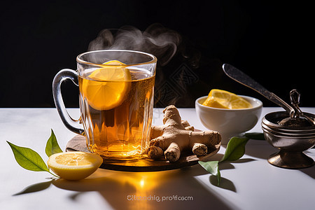 清香盎然的柠檬姜茶图片