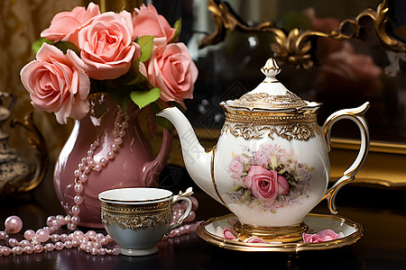 欧式茶具欧式古典茶具背景