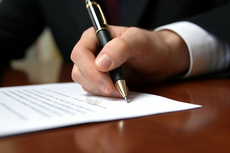 商务人士签署的法律文件高清图片