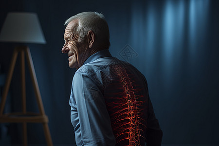 老人脊背痛图片