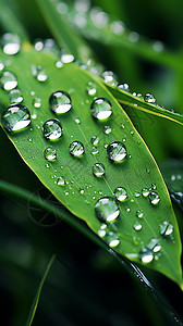 雨滴psd叶子上的水珠背景