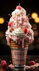 巧克力甜筒冰淇淋背景图片