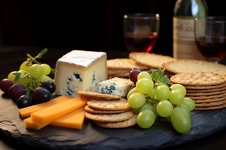 健康的葡萄和奶酪图片