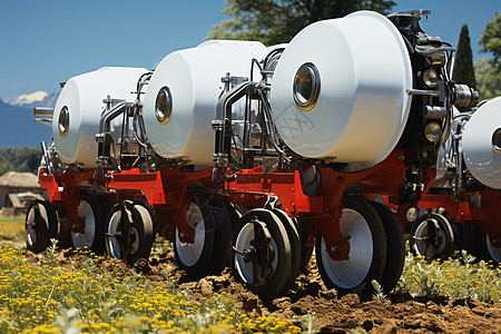 农业的耕田机器图片