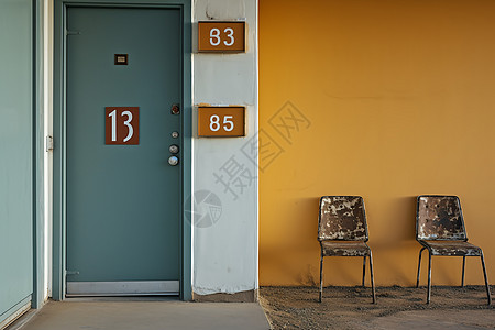 旅馆门口的椅子图片