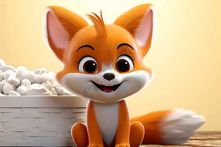 卡通的小狐狸背景图片