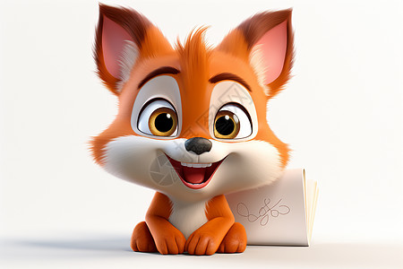 微笑的卡通狐狸背景图片
