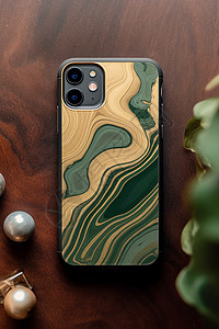 水波纹艺术水波纹和金属感的手机壳背景