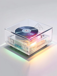 透明玻璃盒中的光盘图片