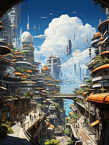 未来之城的建筑景观图片