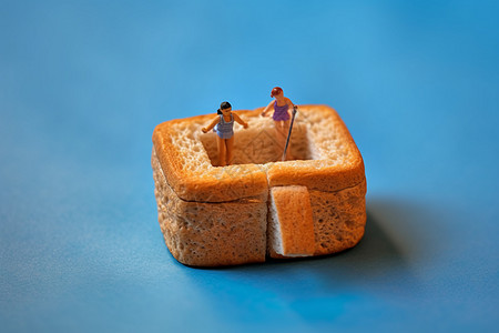 面包模型上的小人图片