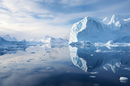 融化的北极冰川景观背景图片