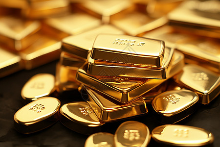 黄金投资财富之源的黄金金条背景