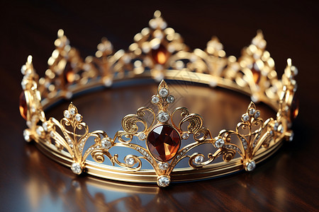 皇家珍宝的红宝石镶嵌金冠背景图片