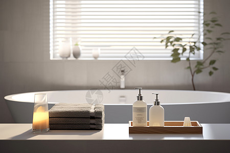 柔光中的现代浴室高清图片
