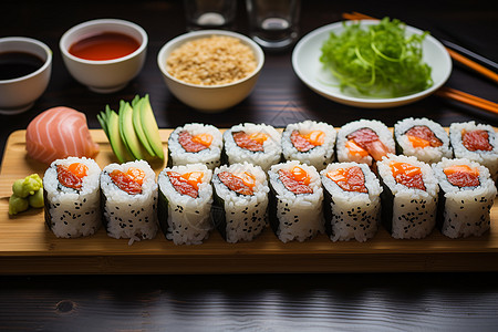 美味的日式寿司背景图片
