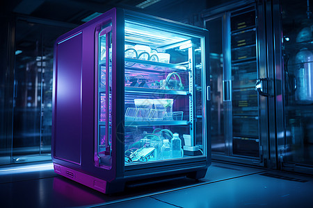 紫光透射的智能消毒柜图片