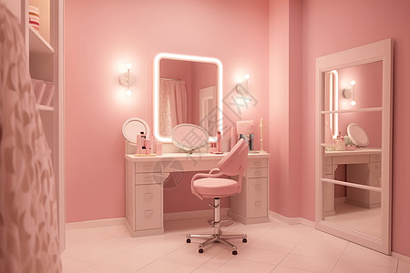 梦幻的粉色房间图片