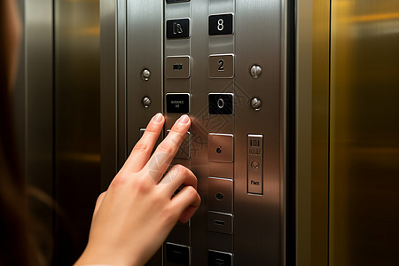 电梯中的楼层按钮高清图片