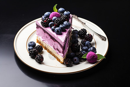 美味的蓝莓蛋糕图片
