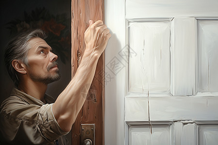 敲门的男人背景图片