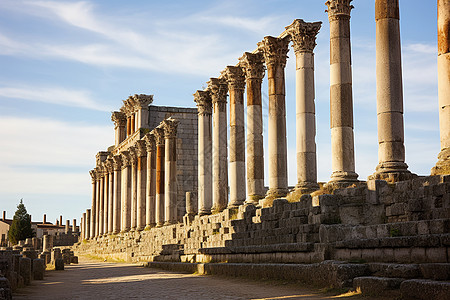古罗马废墟著名的古罗马遗迹背景
