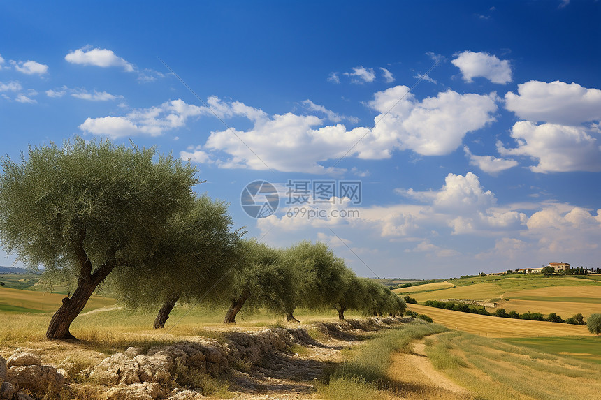 夏季美丽的田园风景图片