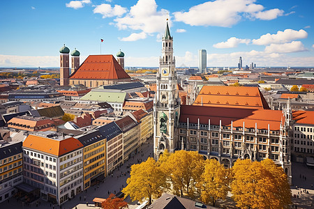 传统的欧洲城市地标建筑景观背景图片