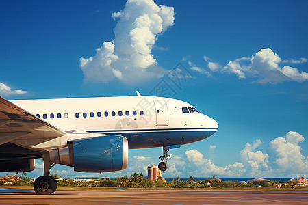 飞机场停靠的飞机背景图片