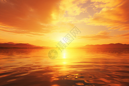山间湖泊上的晨曦图片