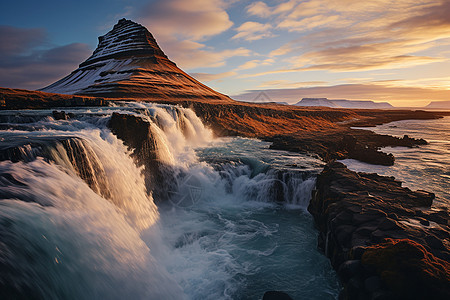 冰岛的壮丽瀑布图片