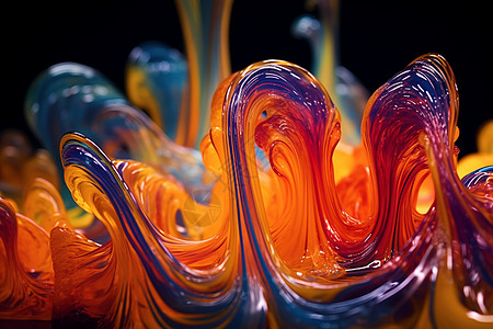 流光溢彩抽象玻璃制品图片