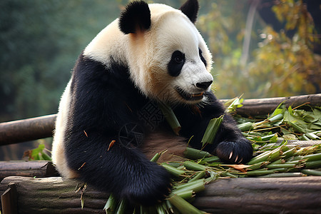 熊猫在动物园吃竹子图片