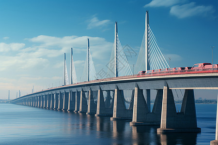 横跨水城的桥梁图片