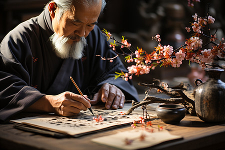 沉浸式的毛笔字背景图片