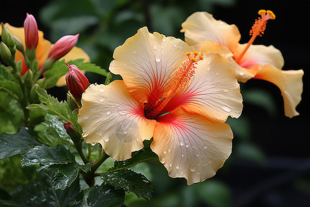 盛开的芙蓉花朵图片