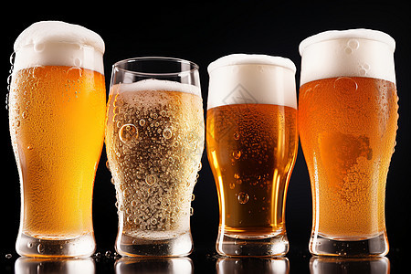 玻璃杯上展示的啤酒杯图片