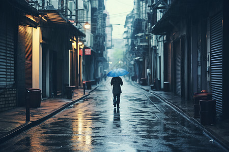 雨中人雨中独行背景