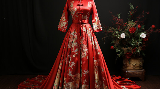 传统华丽的刺绣龙袍图片