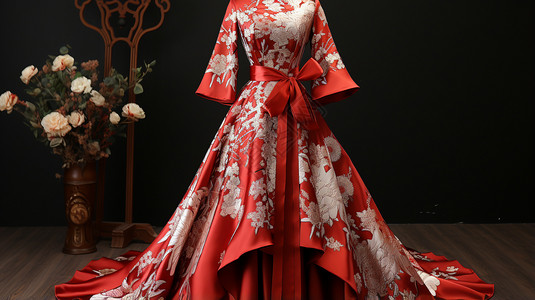 中国传统华丽的刺绣龙袍图片