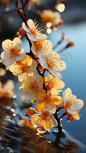 夏季户外盛开的美丽腊梅花图片