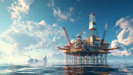 海洋石油钻机平台高清图片