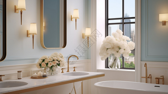 欧式古典浴室装潢图片