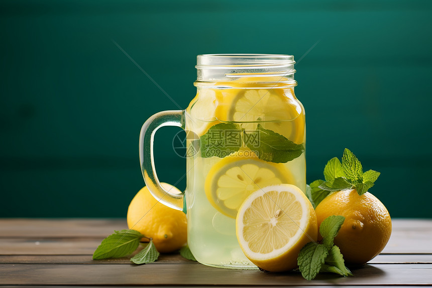 清新的柠檬汁图片